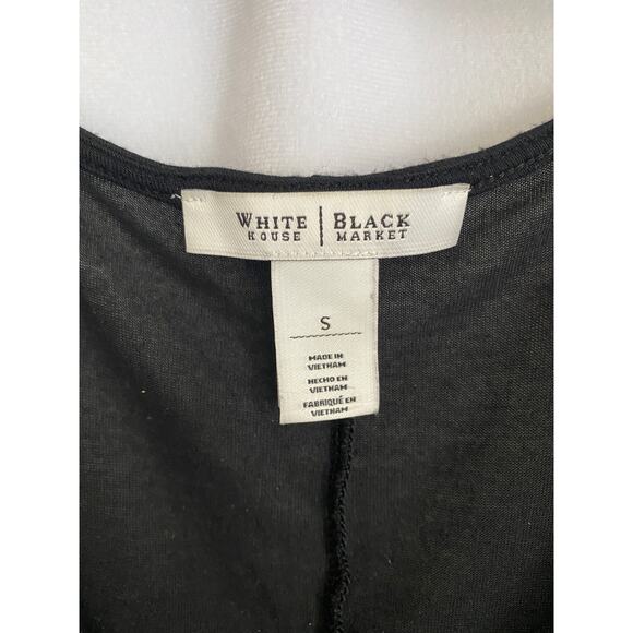 WHBM Embellished V Neck Blouson Top Batwing Sleeves Black Size SMALL - Picture 5 of 10